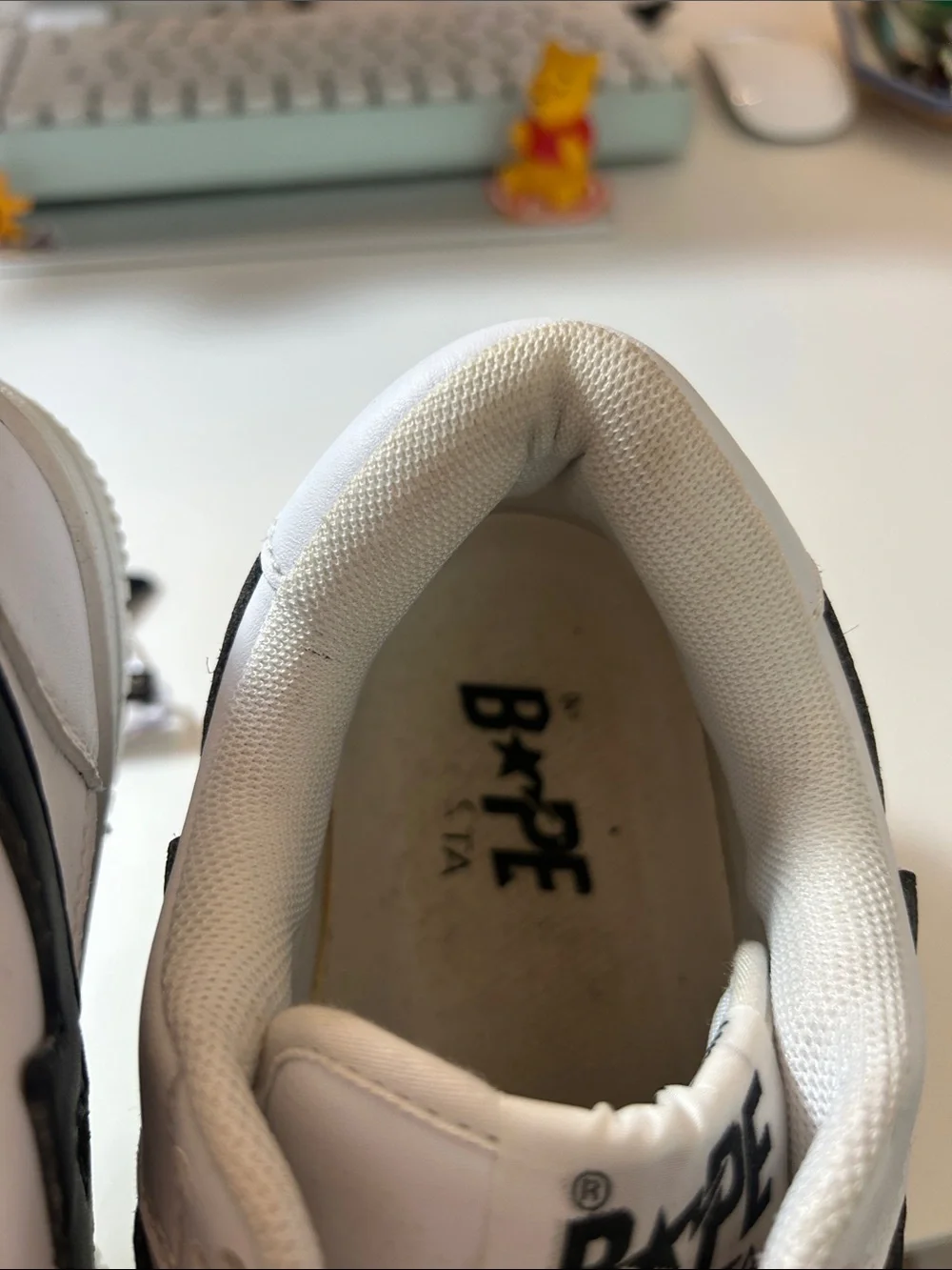 Bape White Sneakers with Black Star Bolt size 7 men